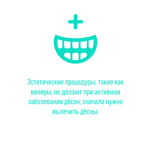   Можно ли ставить виниры, коронки, пломбы при заболевании дёсен? 