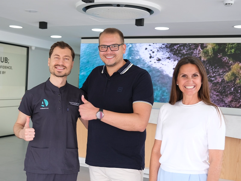 two womens smiles after having compos,te bondimg in Turkey